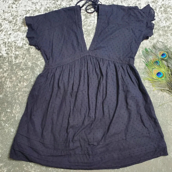 Urban Outfitters Black Embroidered Dot Dress - Picture 2 of 8